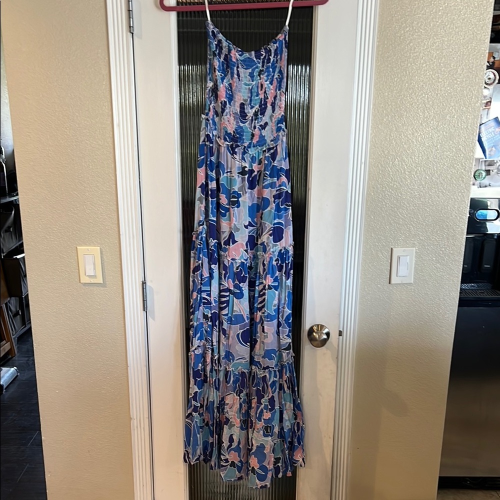 Floral Blue Maxi Dress